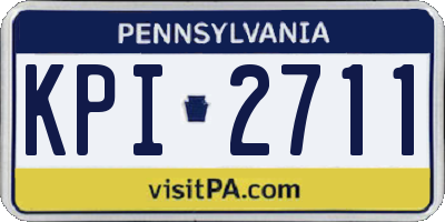 PA license plate KPI2711