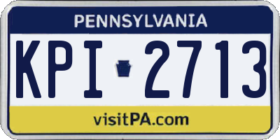 PA license plate KPI2713
