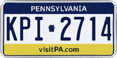 PA license plate KPI2714