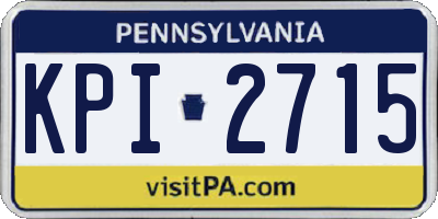 PA license plate KPI2715