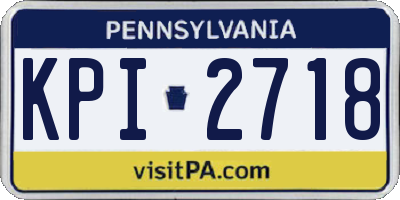 PA license plate KPI2718