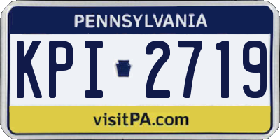 PA license plate KPI2719