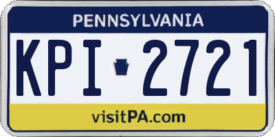 PA license plate KPI2721