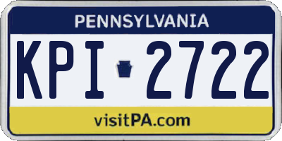 PA license plate KPI2722
