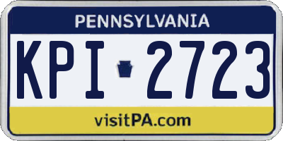 PA license plate KPI2723