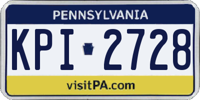 PA license plate KPI2728