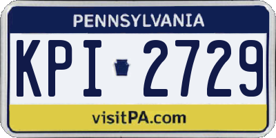 PA license plate KPI2729