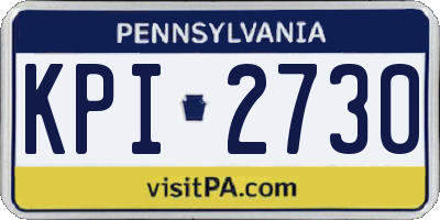 PA license plate KPI2730