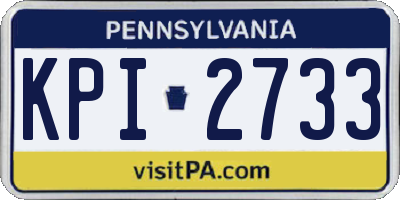 PA license plate KPI2733