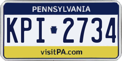 PA license plate KPI2734