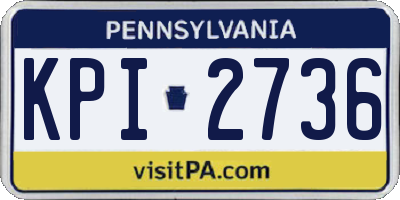PA license plate KPI2736