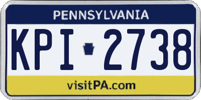 PA license plate KPI2738