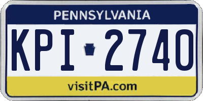 PA license plate KPI2740