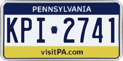 PA license plate KPI2741