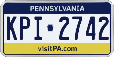 PA license plate KPI2742