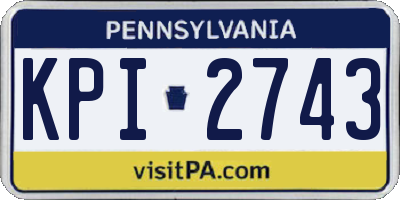 PA license plate KPI2743