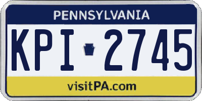 PA license plate KPI2745