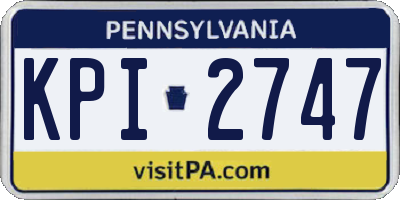 PA license plate KPI2747