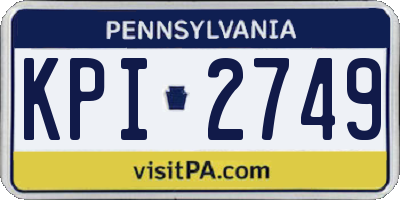 PA license plate KPI2749