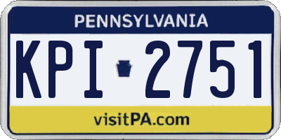 PA license plate KPI2751