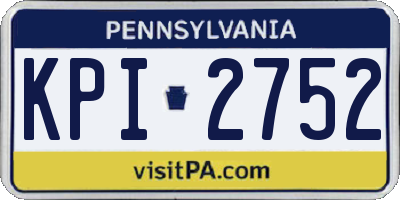 PA license plate KPI2752