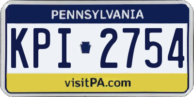 PA license plate KPI2754