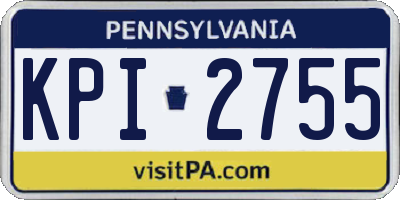 PA license plate KPI2755