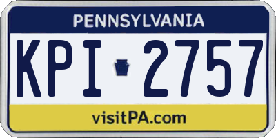 PA license plate KPI2757