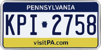 PA license plate KPI2758