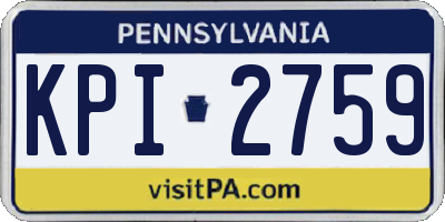 PA license plate KPI2759