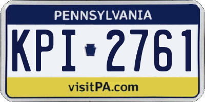 PA license plate KPI2761