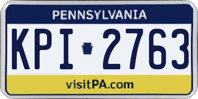 PA license plate KPI2763