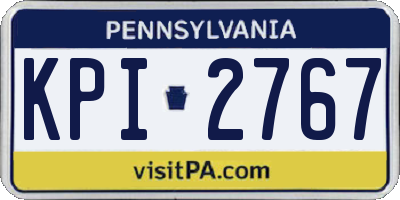PA license plate KPI2767