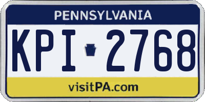 PA license plate KPI2768
