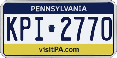 PA license plate KPI2770