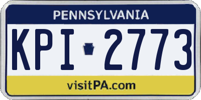 PA license plate KPI2773