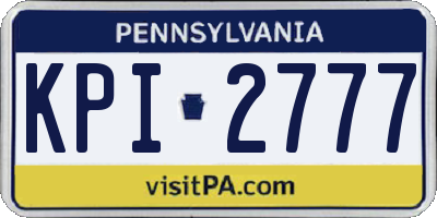 PA license plate KPI2777