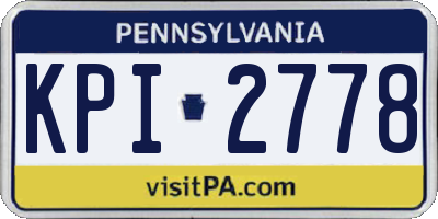 PA license plate KPI2778