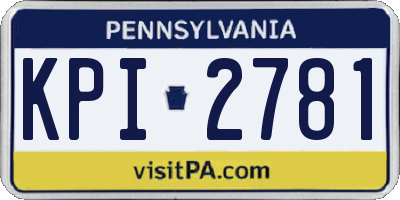 PA license plate KPI2781