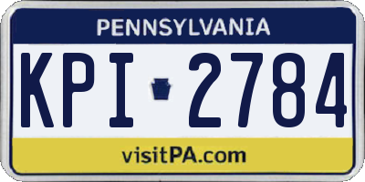 PA license plate KPI2784
