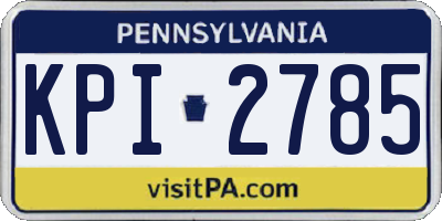 PA license plate KPI2785