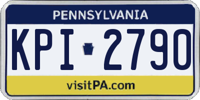 PA license plate KPI2790