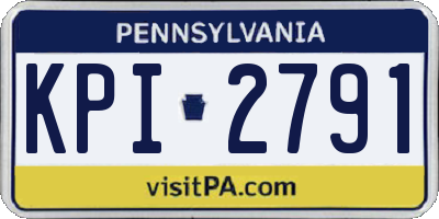 PA license plate KPI2791