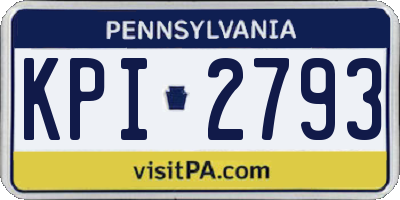 PA license plate KPI2793