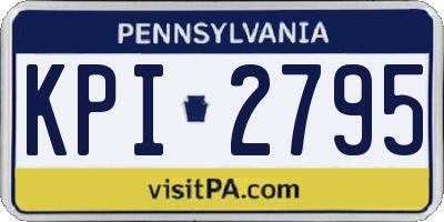 PA license plate KPI2795