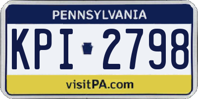 PA license plate KPI2798