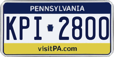 PA license plate KPI2800
