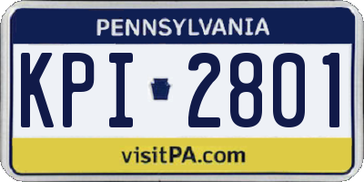 PA license plate KPI2801