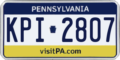 PA license plate KPI2807