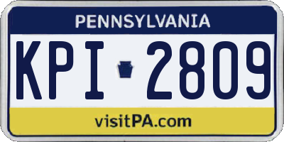 PA license plate KPI2809